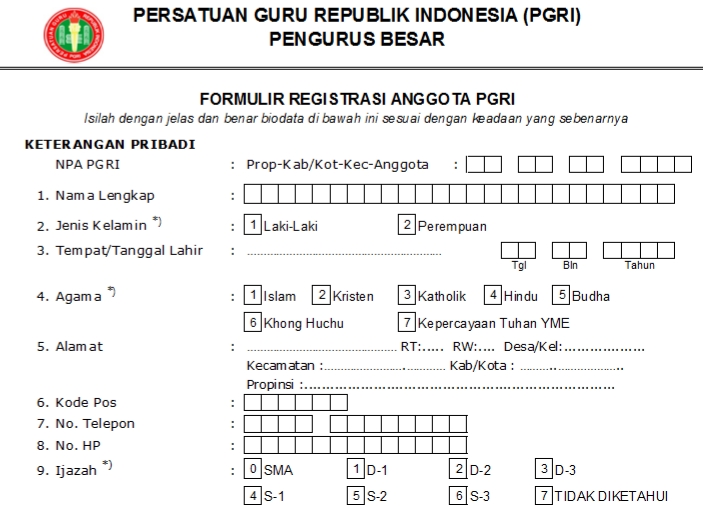 Pendaftaran PGRI Pasuruan - Persatuan Guru Republik Indonesia Cabang Pasuruan